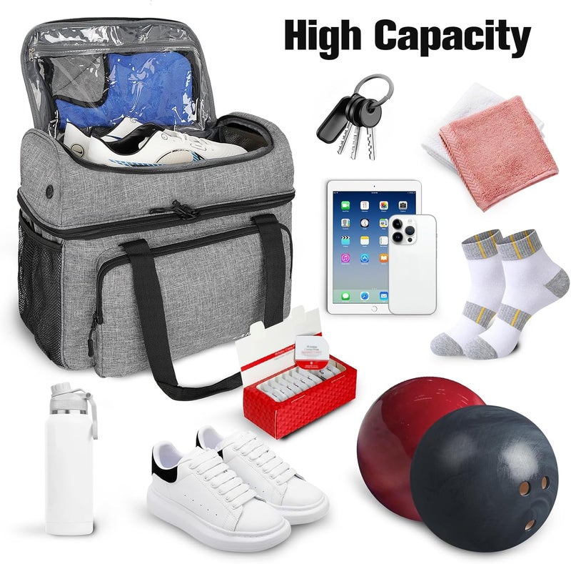 LARIPOP 2 Ball Bowling Bag, Double Bowling Ball Bag with Dual Padded Holder & Shoe Compartment- Fits Shoes Up to Mens Size 16 - Image 3